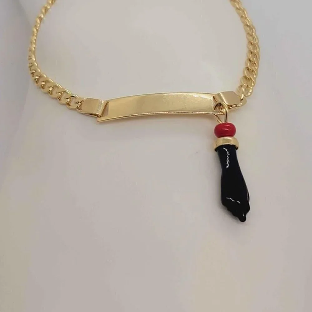 Brazilian 18k Gold Filled Azabache Bracelet
